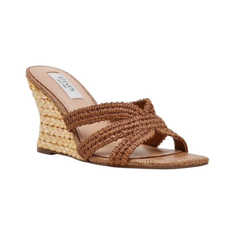 Steven By Steve Madden Brown Woven Wedge Sandals